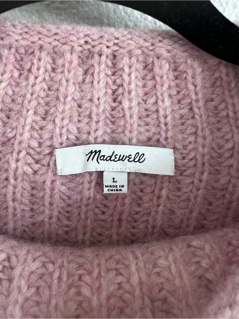 Madewell Women's Loretto Mockneck Wool Blend Sweater Blush Pink Wool Cozy - Picture 3 of 7